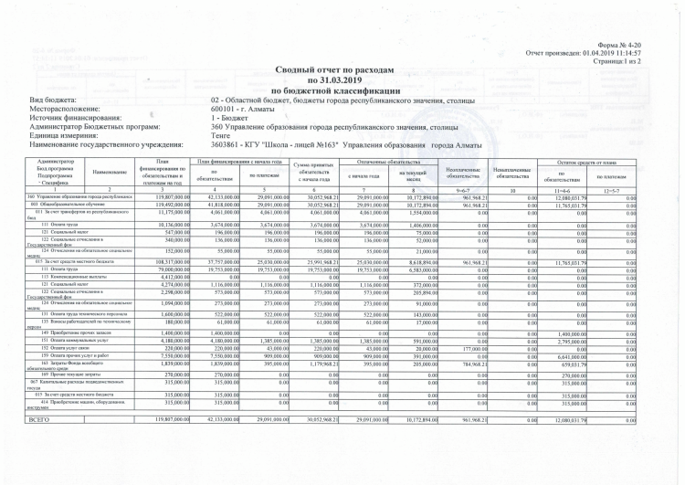 Сводный отчет