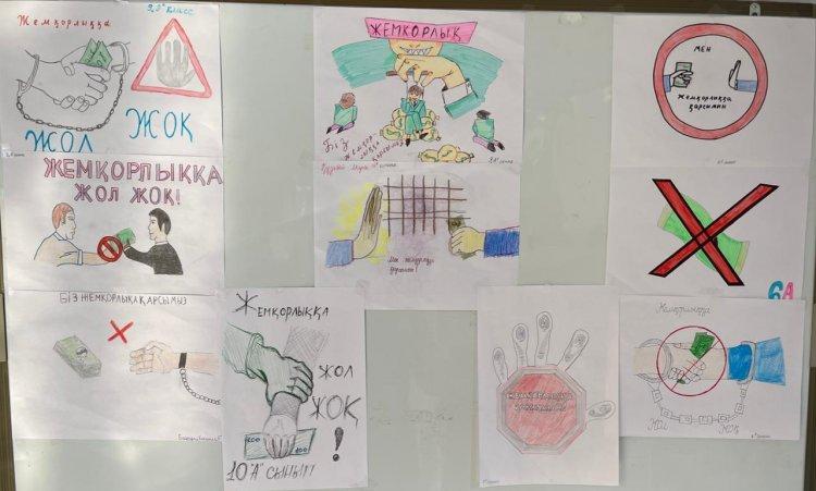 📝Жемқорлық – індет    Аластау – міндет  М.Әлімбаев 📌Мектебімізде қоғамдағы ауқымды мәселе «Жемқорлыққа жол жоқ»-тақырыбында 5-11сынып арасында сурет