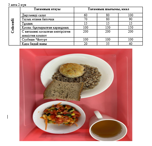 Күнделікті тегін тамақтанатын оқушылардың ас мәзірі (19.11.2024) 3 апта 2 күн