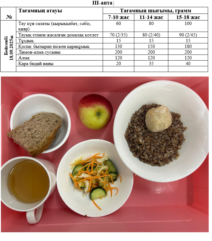 Ас мәзірі 3-апта 4-күн